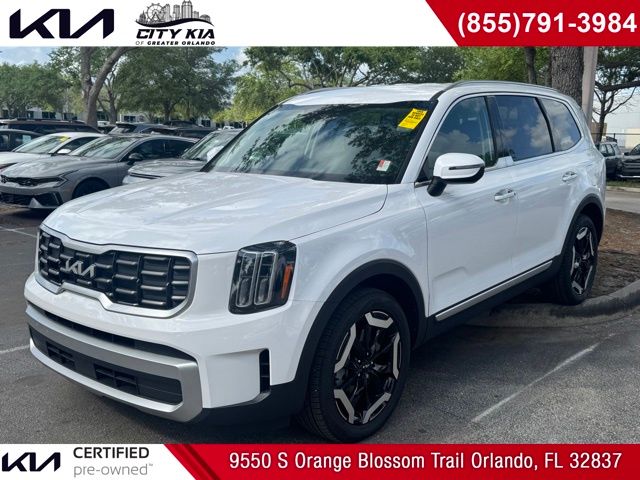Glacial White Pearl 2024 Kia Telluride S AWD SUV / Crossover All-Wheel Drive 8-Speed Automatic