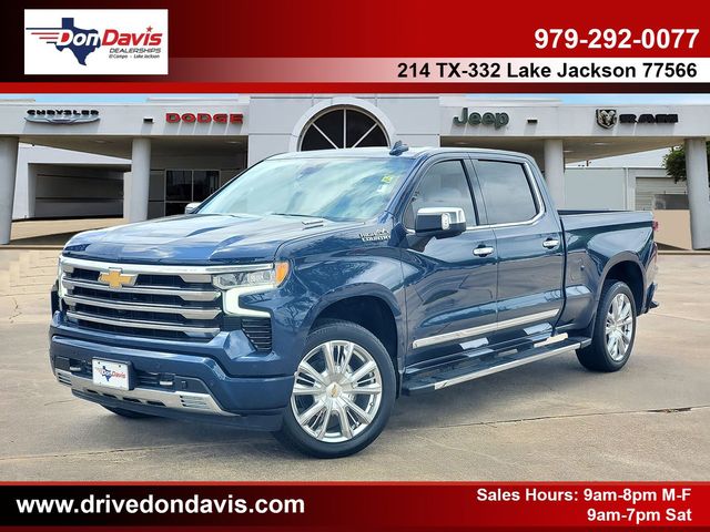 Northsky Blue Metallic 2023 Chevrolet Silverado 1500 High Country Crew Cab 4WD Pickup Truck Four-Wheel Drive Automatic