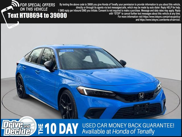 Blue 2024 Honda Civic Hatchback Sport FWD Hatchback Front-Wheel Drive Continuously Variable Transmission