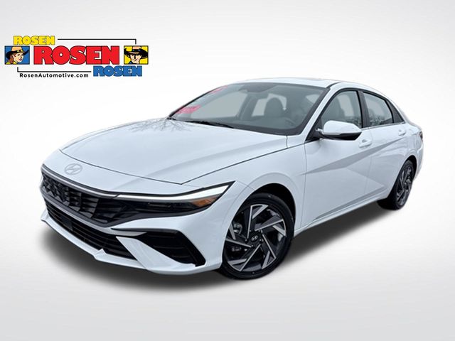 Serenity White 2025 Hyundai Elantra Hybrid Limited FWD Sedan Front-Wheel Drive 6-Speed Dual Clutch