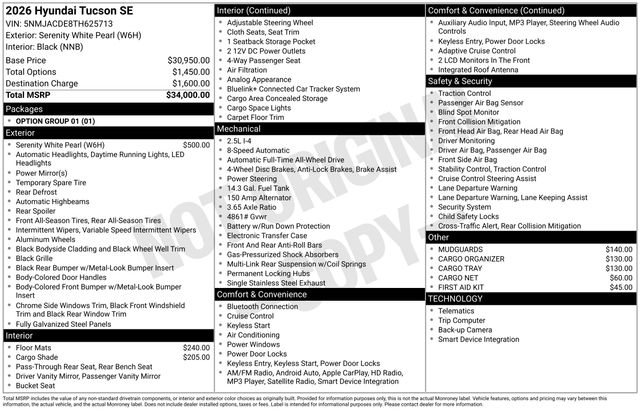 New 2026 Hyundai Tucson For Sale in Indianapolis, IN