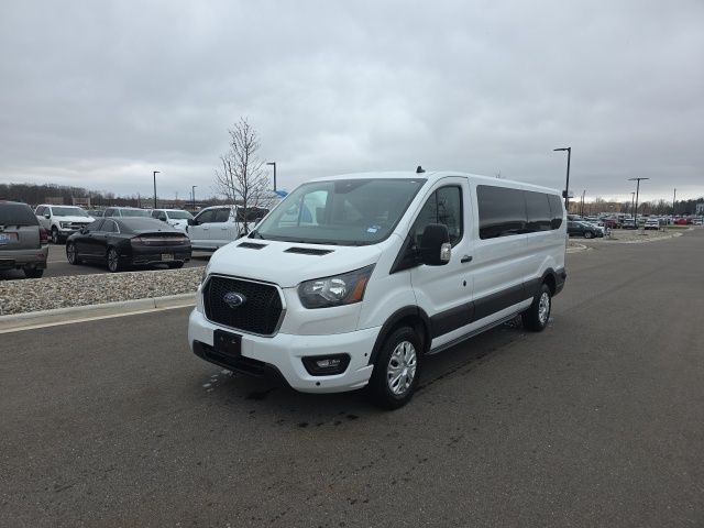 Oxford White 2024 Ford Transit Passenger 350 XLT Low Roof LB RWD Van Rear-Wheel Drive