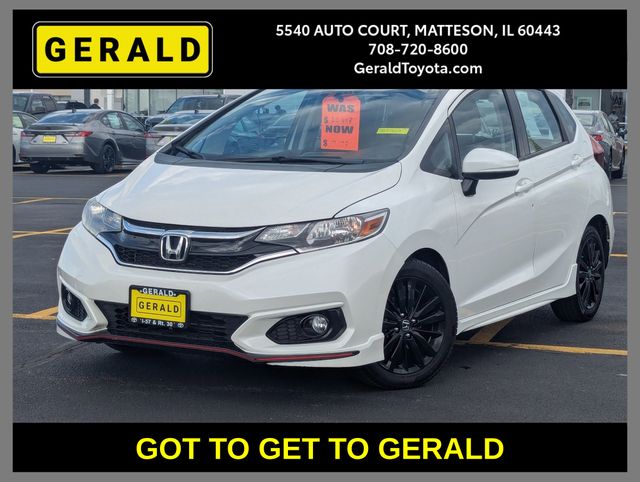 White 2018 Honda Fit Sport Hatchback Front-Wheel Drive Continuously Variable Transmission