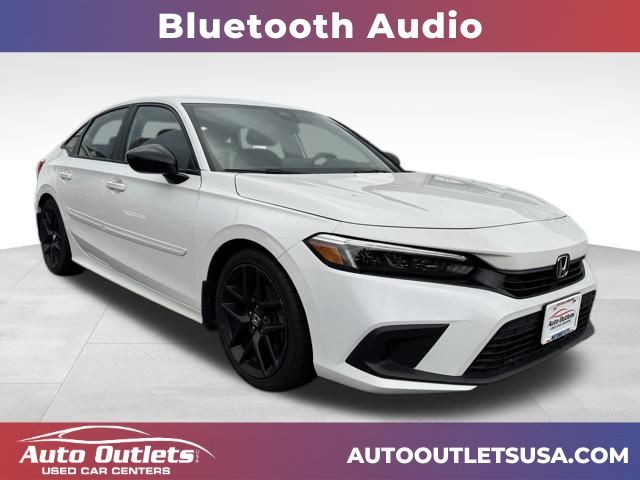 White 2022 Honda Civic Sport FWD Sedan Front-Wheel Drive Continuously Variable Transmission