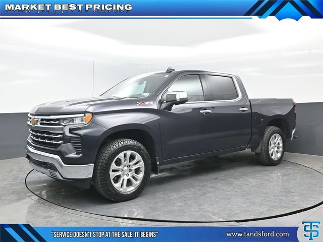 Dark Ash Metallic 2024 Chevrolet Silverado 1500 LTZ Crew Cab 4WD Pickup Truck Four-Wheel Drive Automatic