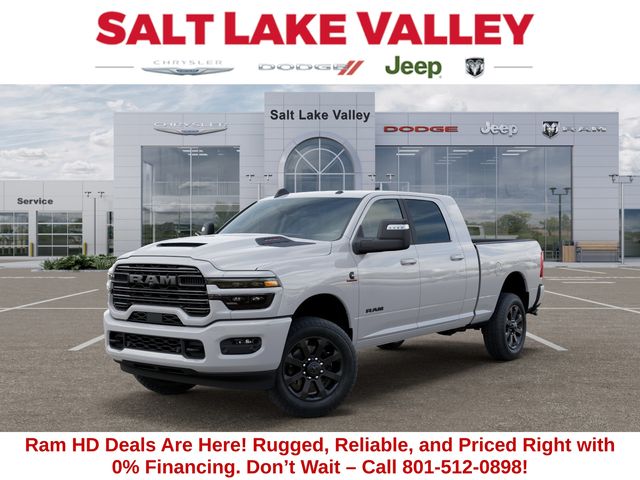 Bright White Clearcoat 2026 RAM 3500 Laramie Mega Cab 4WD Pickup Truck Four-Wheel Drive 8-Speed Automatic