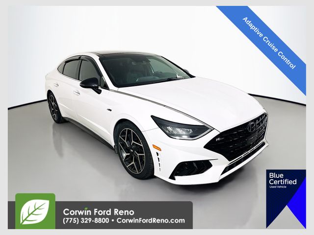 Serenity White 2023 Hyundai Sonata Sedan Front-Wheel Drive 8-Speed Dual Clutch