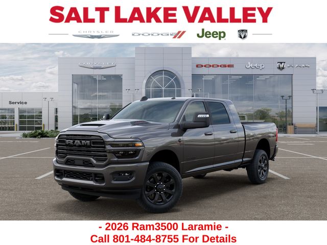Gray (Granite Crystal Metallic Clearcoat) 2026 RAM 3500 Laramie Mega Cab 4WD Pickup Truck Four-Wheel Drive 8-Speed Automatic