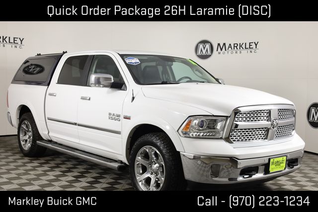 Bright White Clearcoat 2018 RAM 1500 Laramie Crew Cab 4WD Pickup Truck Four-Wheel Drive 8-Speed Automatic