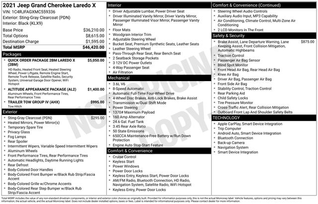 2021 Jeep Grand Cherokee Laredo X 4x4