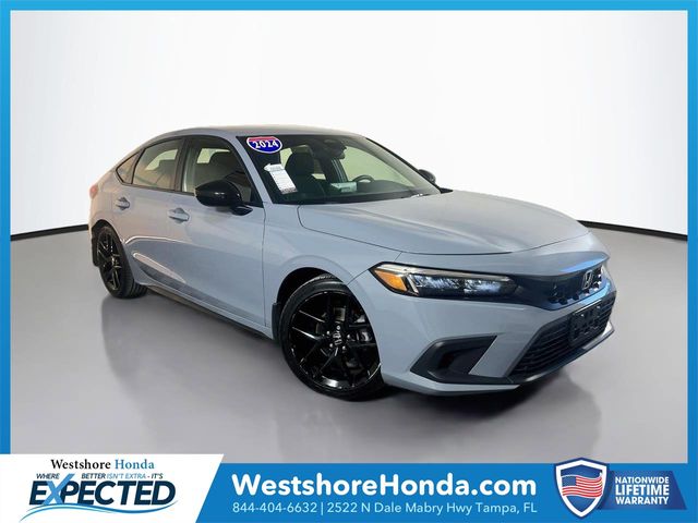 Sonic Gray Pearl 2024 Honda Civic Hatchback Hatchback Front-Wheel Drive Continuously Variable Transmission