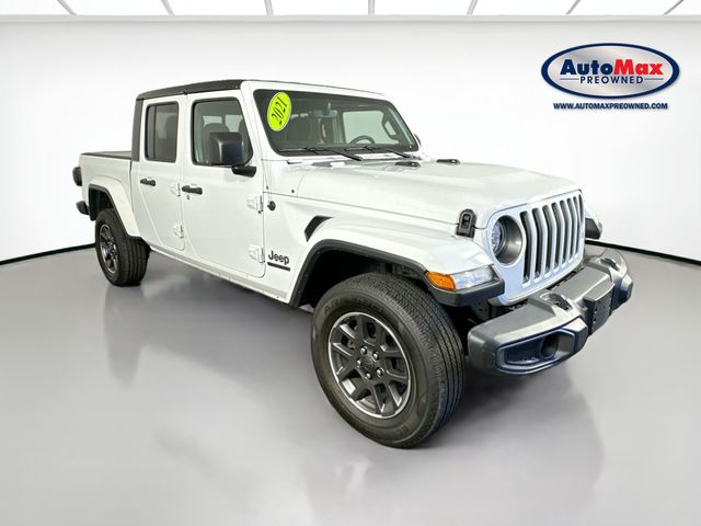 Bright White Clearcoat 2021 Jeep Gladiator Sport Crew Cab 4WD Pickup Truck Four-Wheel Drive 8-Speed Automatic