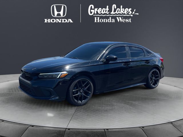 Crystal Black Pearl 2022 Honda Civic Sedan Front-Wheel Drive Continuously Variable Transmission