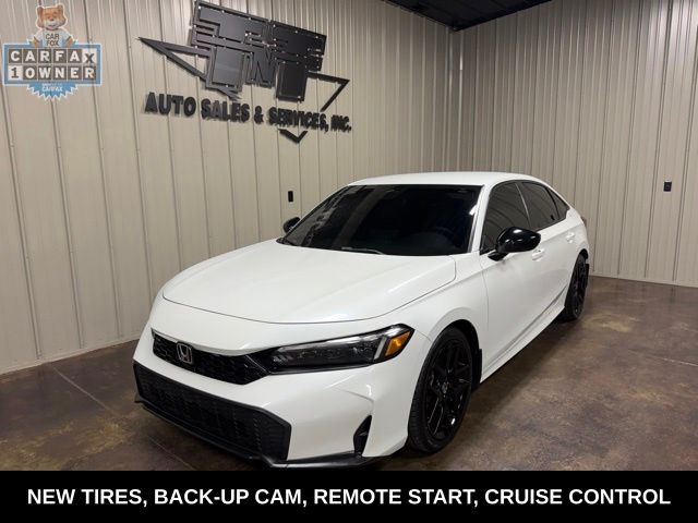 Platinum White 2025 Honda Civic Sedan Front-Wheel Drive Continuously Variable Transmission