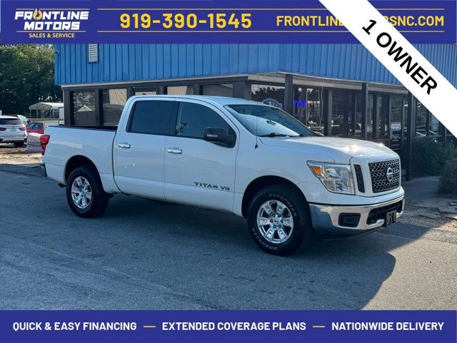 Glacier White 2019 Nissan Titan SV Crew Cab 4WD Pickup Truck Four-Wheel Drive 7-Speed Automatic