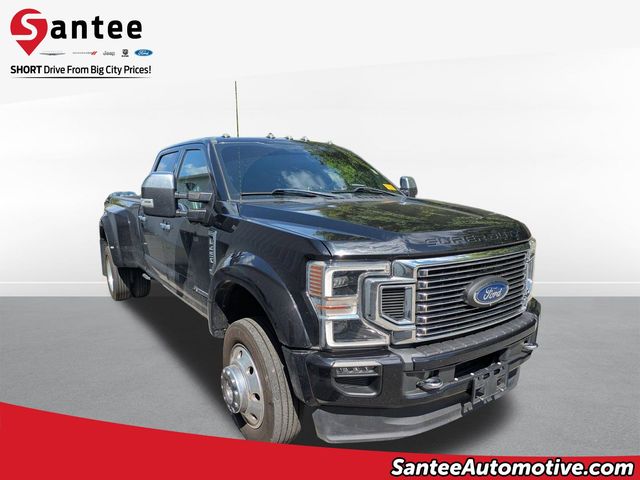 Black Metallic 2021 Ford F-450 Super Duty Platinum Crew Cab LB DRW 4WD Pickup Truck Four-Wheel Drive Automatic