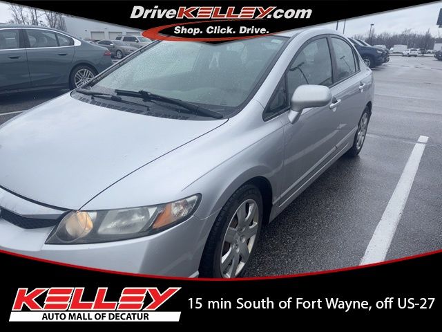 Alabaster Silver Metallic 2010 Honda Civic LX Sedan Front-Wheel Drive 5-Speed Automatic