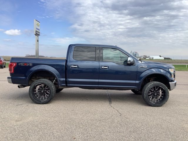 Blue 2016 Ford F-150 Lariat SuperCrew 4WD Pickup Truck Four-Wheel Drive 6-Speed Automatic