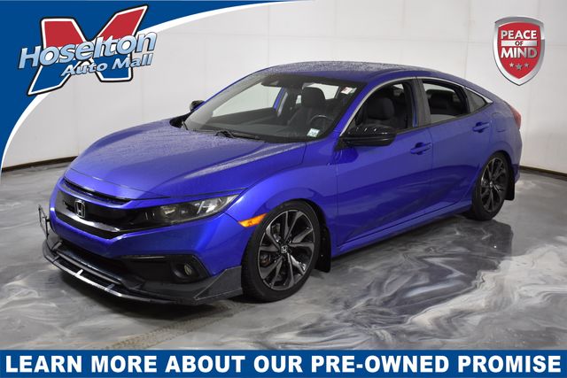 Aegean Blue Metallic 2019 Honda Civic Sedan Front-Wheel Drive Continuously Variable Transmission