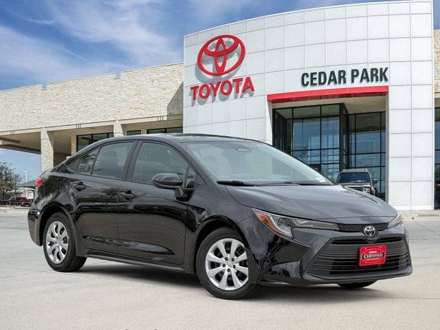 Midnight Black 2025 Toyota Corolla LE FWD Sedan Front-Wheel Drive Continuously Variable Transmission