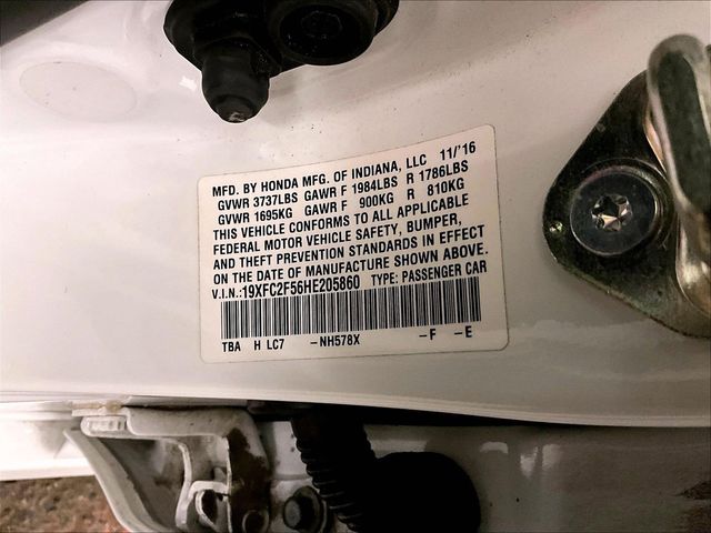 2017 Honda Civic LX White at Bob Ruth Ford