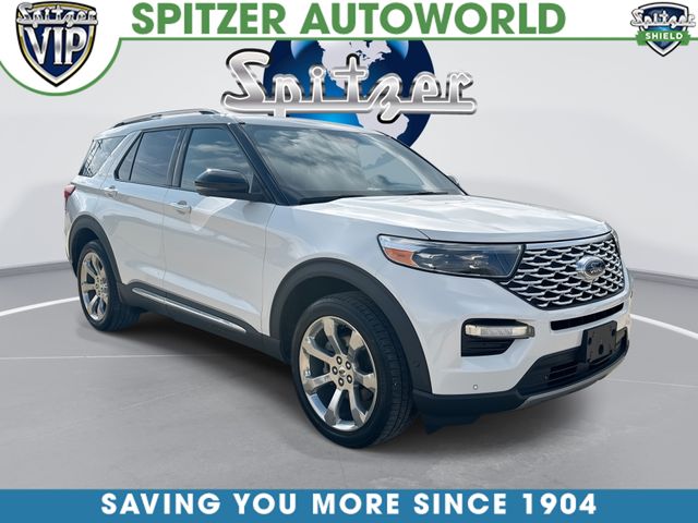 Star White Metallic Tri-Coat 2020 Ford Explorer Platinum AWD SUV / Crossover All-Wheel Drive Automatic