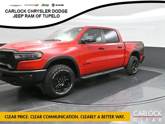 Flame Red Clearcoat 2025 RAM 1500 Rebel Crew Cab 4WD Pickup Truck Four-Wheel Drive 8-Speed Automatic