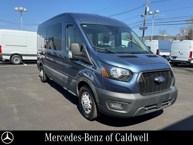 Blue Metallic 2023 Ford Transit Passenger 350 XL Medium Roof LB AWD Van All-Wheel Drive