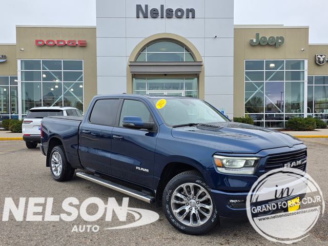 Patriot Blue Pearlcoat 2023 RAM 1500 Laramie Crew Cab 4WD Pickup Truck Four-Wheel Drive 8-Speed Automatic