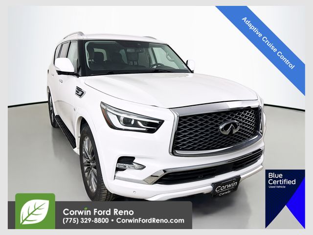 Moonstone White 2018 INFINITI QX80 RWD SUV / Crossover Rear-Wheel Drive 7-Speed Automatic