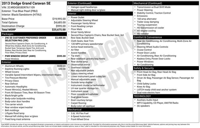 2013 Dodge Grand Caravan SE