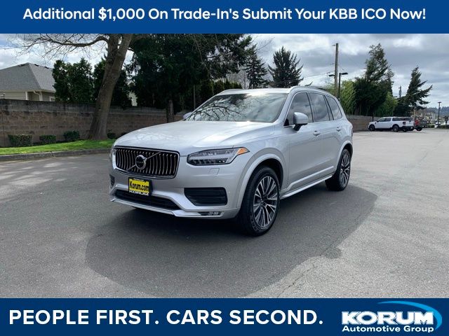 Bright Silver Metallic 2021 Volvo XC90 T6 Momentum 7-Passenger AWD SUV / Crossover All-Wheel Drive Automatic