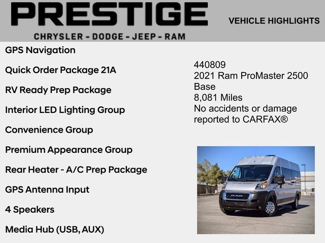 2021 Ram ProMaster 2500 Window Van High Roof 2