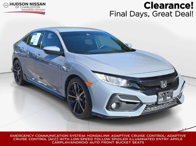Sonic Gray Pearl 2021 Honda Civic Hatchback Hatchback Front-Wheel Drive Continuously Variable Transmission