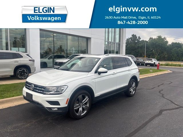 Pure White 2021 Volkswagen Tiguan SUV / Crossover All-Wheel Drive 8-Speed Automatic