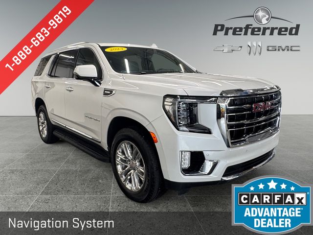 White Frost Tricoat 2023 GMC Yukon SUV / Crossover Four-Wheel Drive 