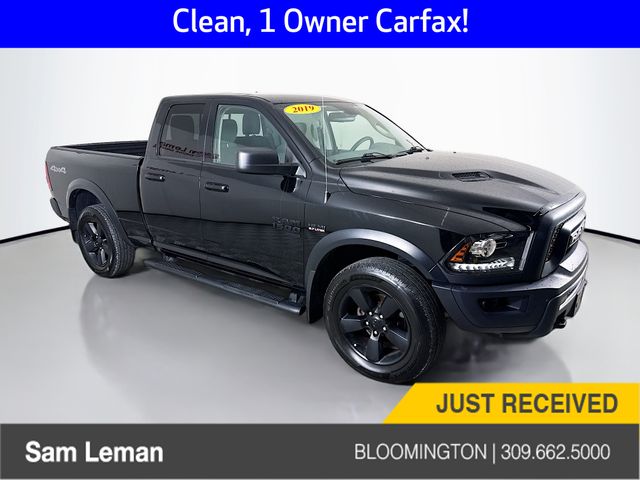 Diamond Black Crystal Pearlcoat 2019 RAM 1500 Classic Warlock Quad Cab 4WD Pickup Truck Four-Wheel Drive 8-Speed Automatic
