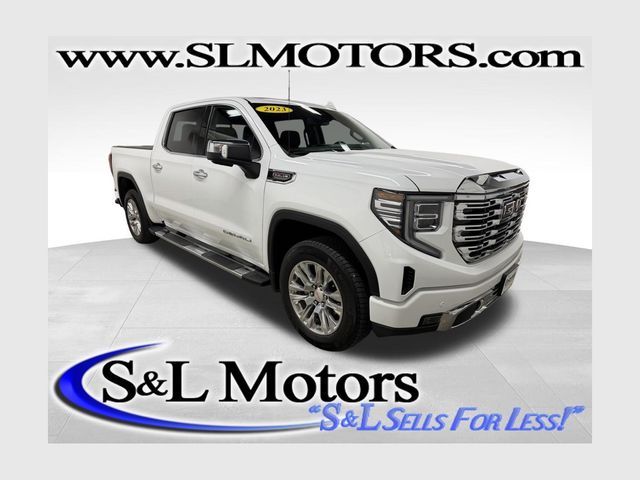 Summit White 2023 GMC Sierra 1500 Denali Crew Cab 4WD Pickup Truck Four-Wheel Drive Automatic