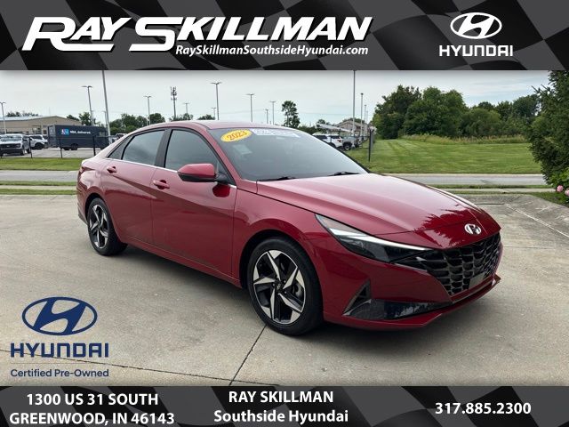 Scarlet Red 2023 Hyundai Elantra Limited FWD Sedan Front-Wheel Drive Continuously Variable Transmission