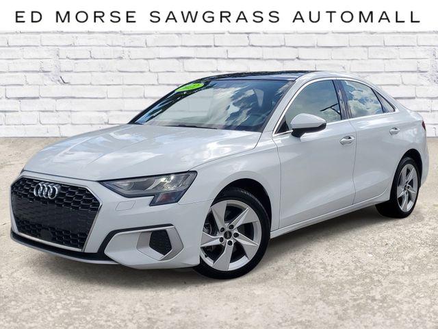 White 2022 Audi A3 Sedan All-Wheel Drive 7-Speed Automatic