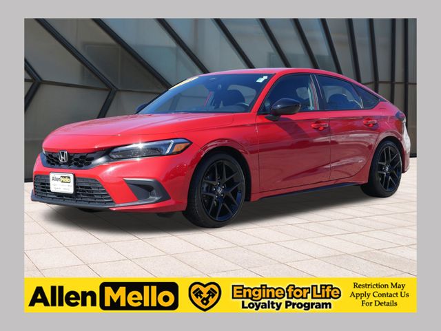 Red 2024 Honda Civic Hatchback Sport FWD Hatchback Front-Wheel Drive Continuously Variable Transmission