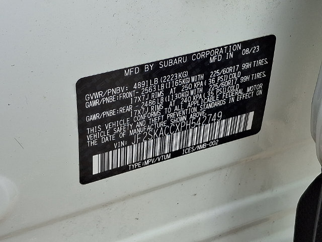 2023 Subaru Forester Base White at Subaru and VW of Moon Township