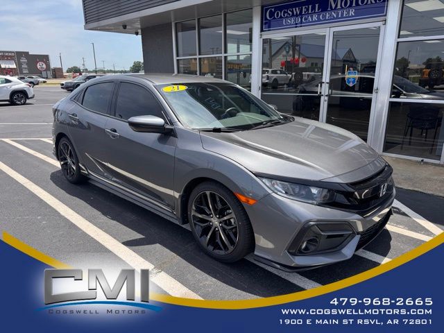 Gray 2021 Honda Civic Hatchback Sport FWD Hatchback Front-Wheel Drive Continuously Variable Transmission