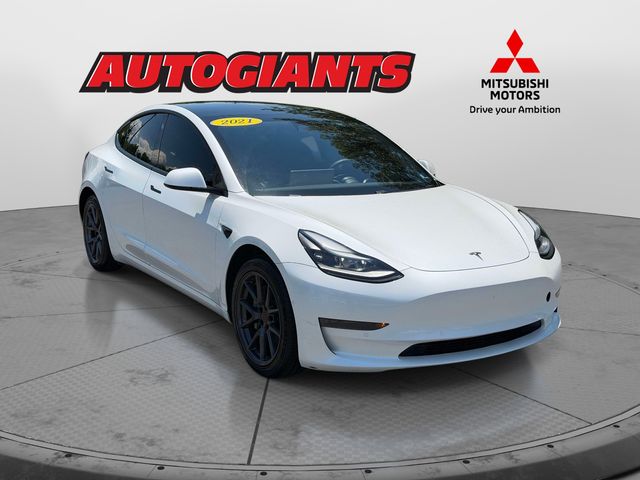 Pearl White Multi-Coat 2021 Tesla Model 3 Sedan Rear-Wheel Drive 1-Speed Automatic