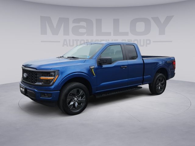 Blue Metallic 2025 Ford F-150 STX SuperCab LB 4WD Pickup Truck Four-Wheel Drive Automatic