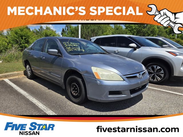 Alabaster Silver Metallic 2007 Honda Accord LX Sedan Front-Wheel Drive 5-Speed Automatic Overdrive
