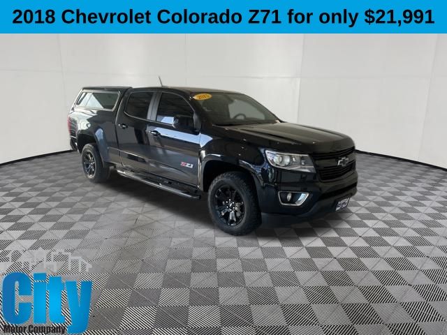 Black 2018 Chevrolet Colorado Z71 Crew Cab 4WD Pickup Truck Four-Wheel Drive 8-Speed Automatic