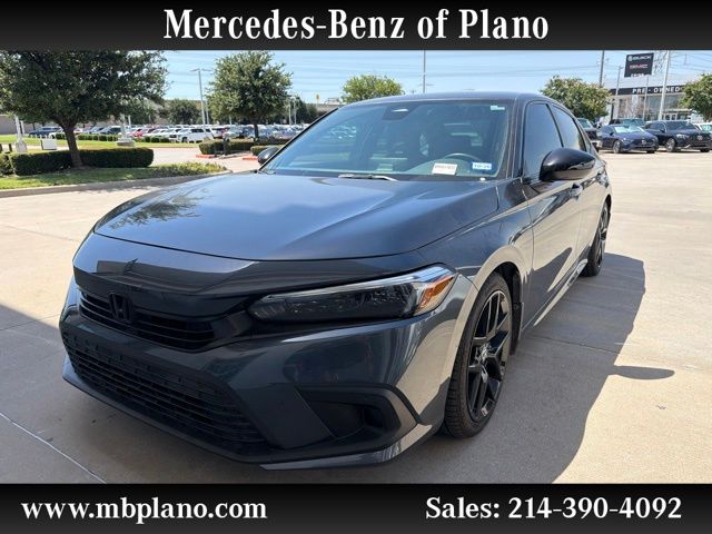 Meteorite Gray Metallic 2024 Honda Civic Sedan Front-Wheel Drive Continuously Variable Transmission