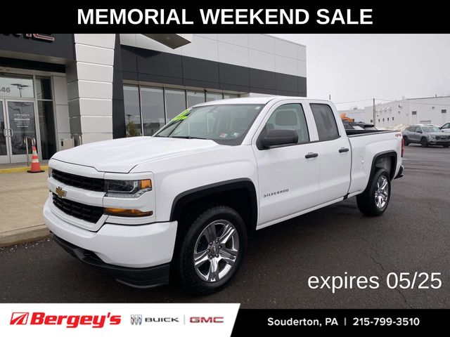 Summit White 2018 Chevrolet Silverado 1500 Custom Double Cab 4WD Pickup Truck Four-Wheel Drive 6-Speed Automatic Overdrive