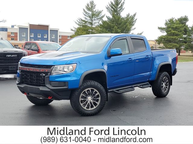 Bright Blue Metallic 2022 Chevrolet Colorado ZR2 Crew Cab 4WD Pickup Truck Four-Wheel Drive 8-Speed Automatic